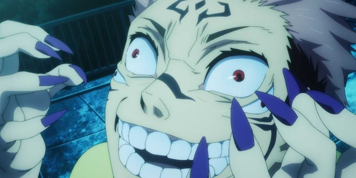 Ryomen Sukuna besitzt Yuji Itadori in Episode 1 des Jujutsu Kaisen-Anime
