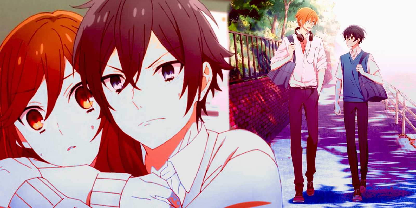 Hori y Miyamura de Horimiya Sasaki y Miyano de Boys Life on the Right