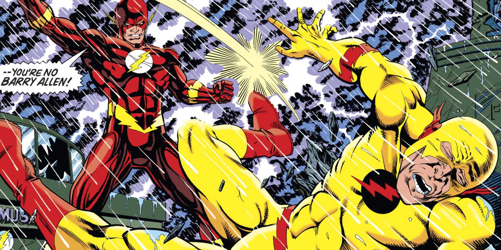 DCコミックスでウォーリー・ウェストがリバース・フラッシュを平手打ち