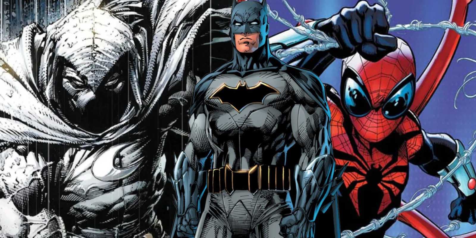 Imagen compuesta Moon Knight, Batman y Spider-Man-1
