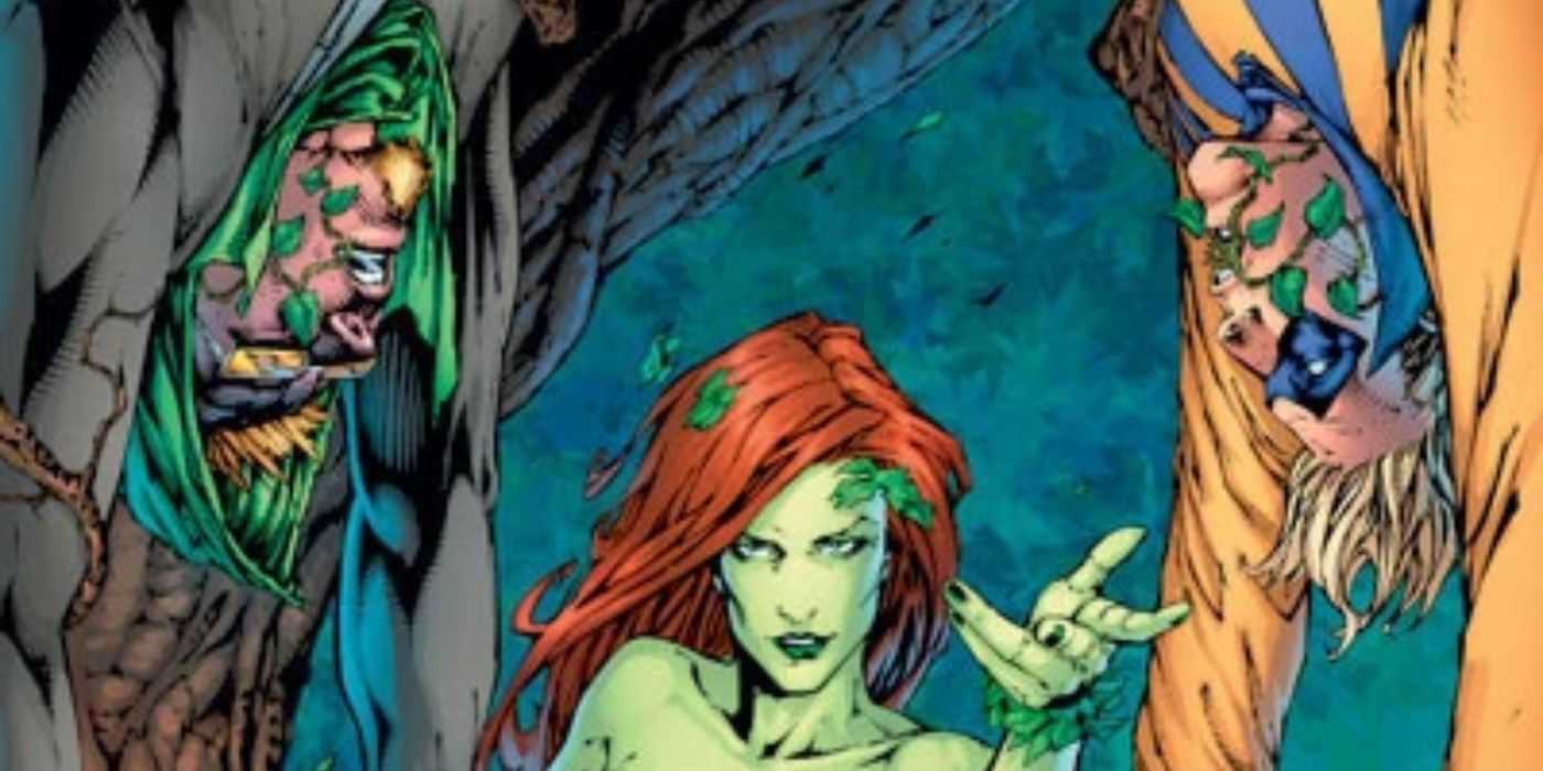 Poison Ivy, vücudundaki keskin sarmaşıklarla daha bitki benzeri bir tasarıma sahip
