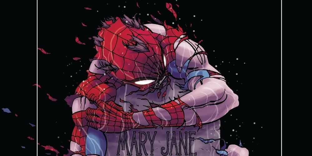 Spider-Man umarmt Mary Jane