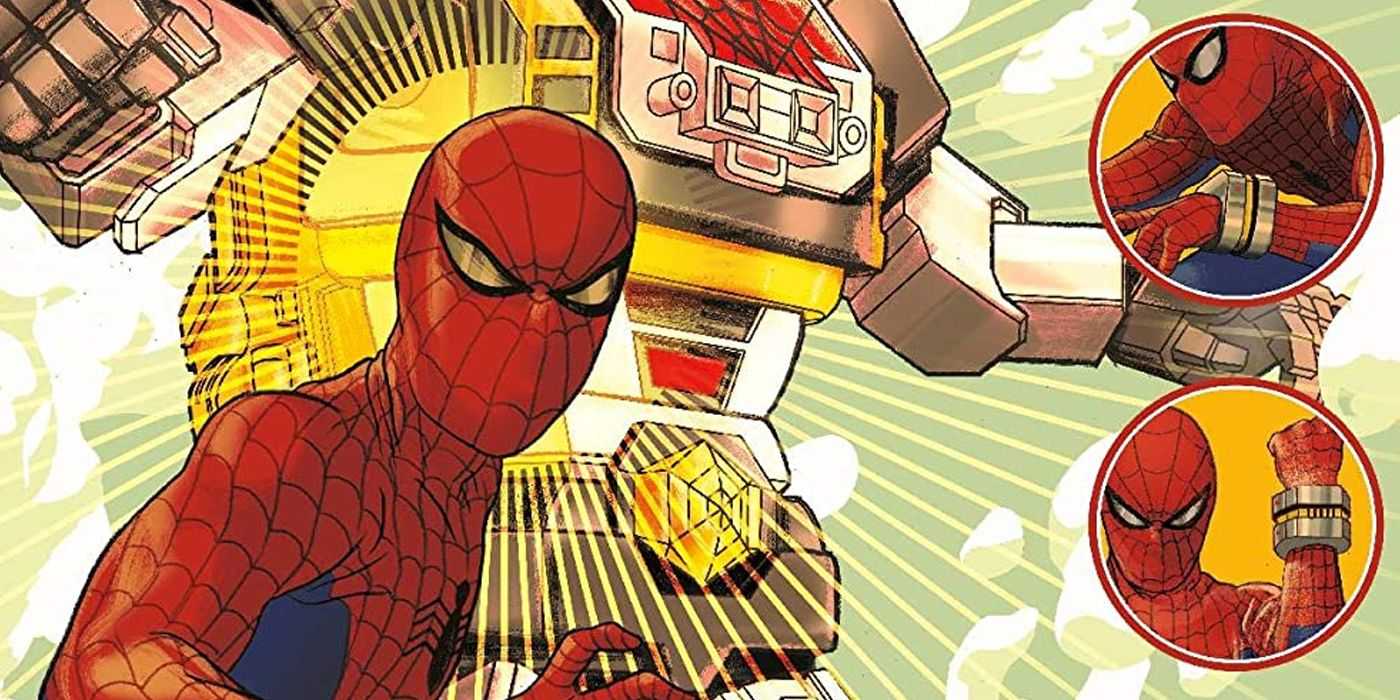 Japanischer Spider-Man mit seinem Leopardon-Roboter