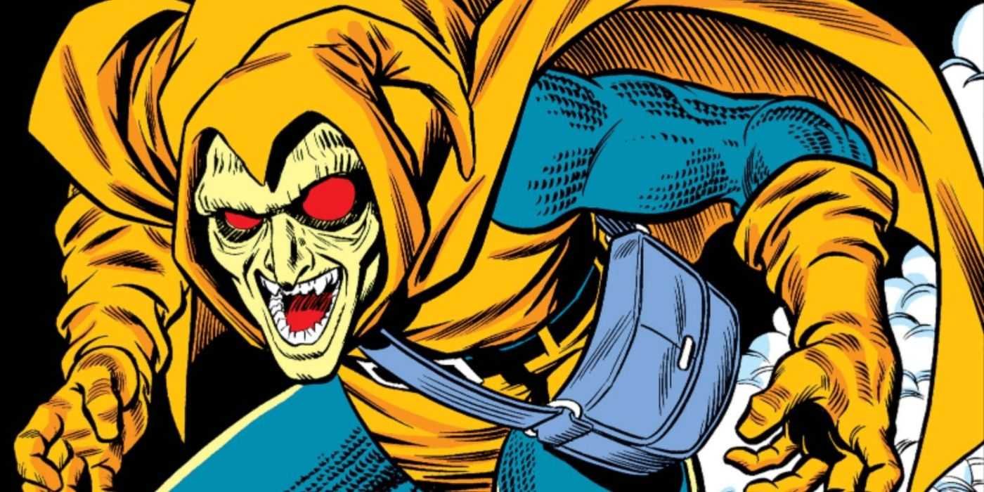 Hobgoblin sa hrozivo usmieva na svojom klzáku v Marvel Comics.