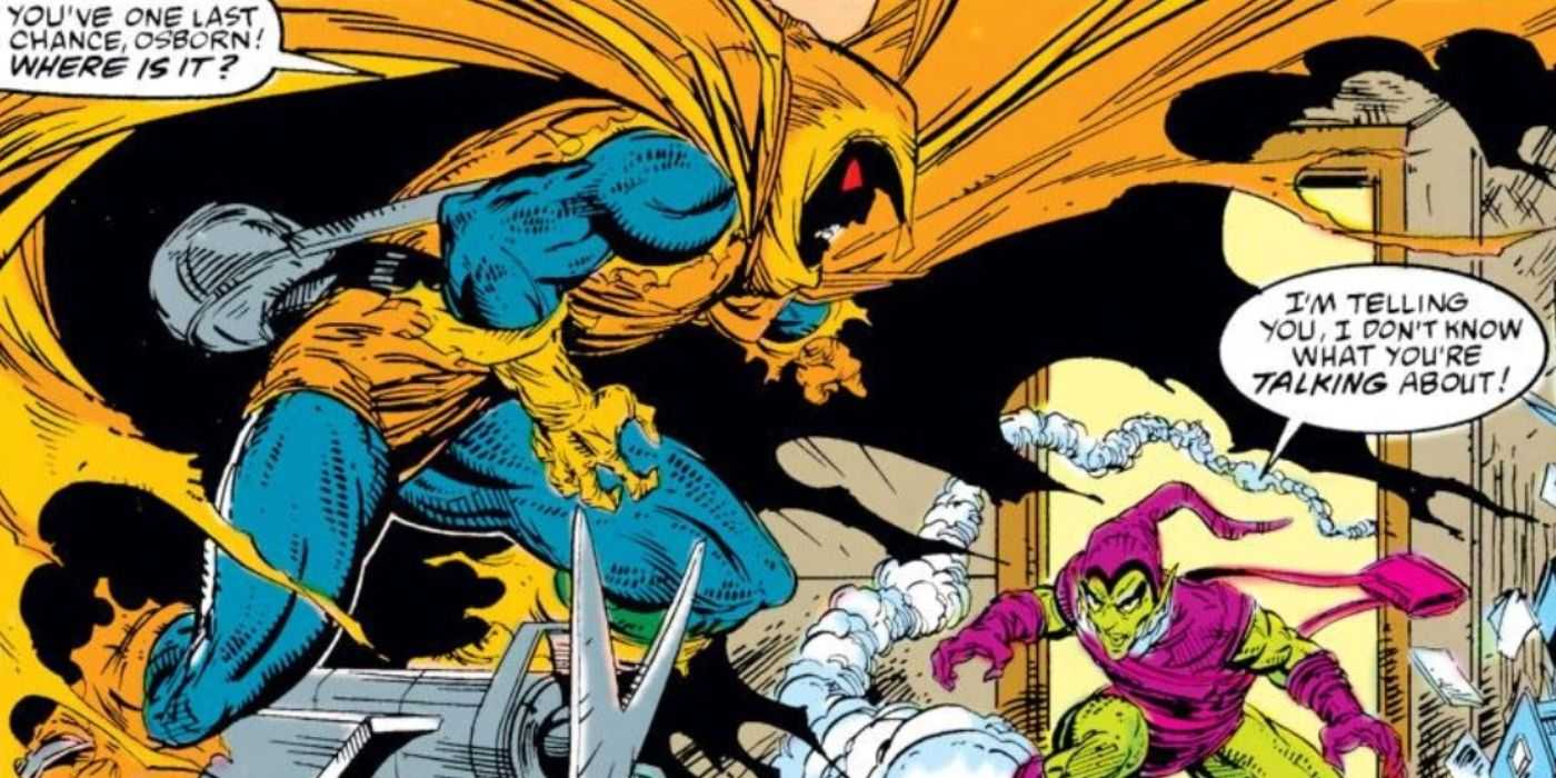 Hobgoblin na svojom klzáku bojuje proti Green Goblin