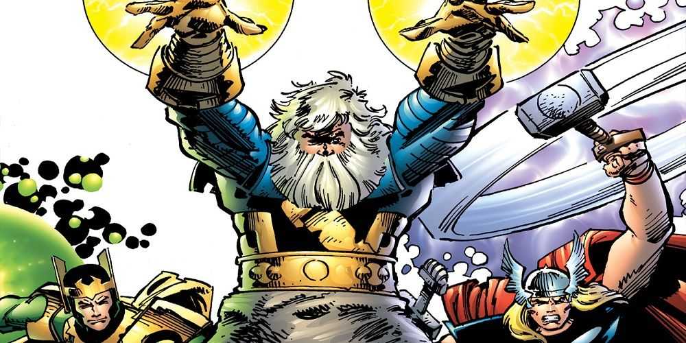 Один стоит между Локи и Тором в комиксах Marvel.