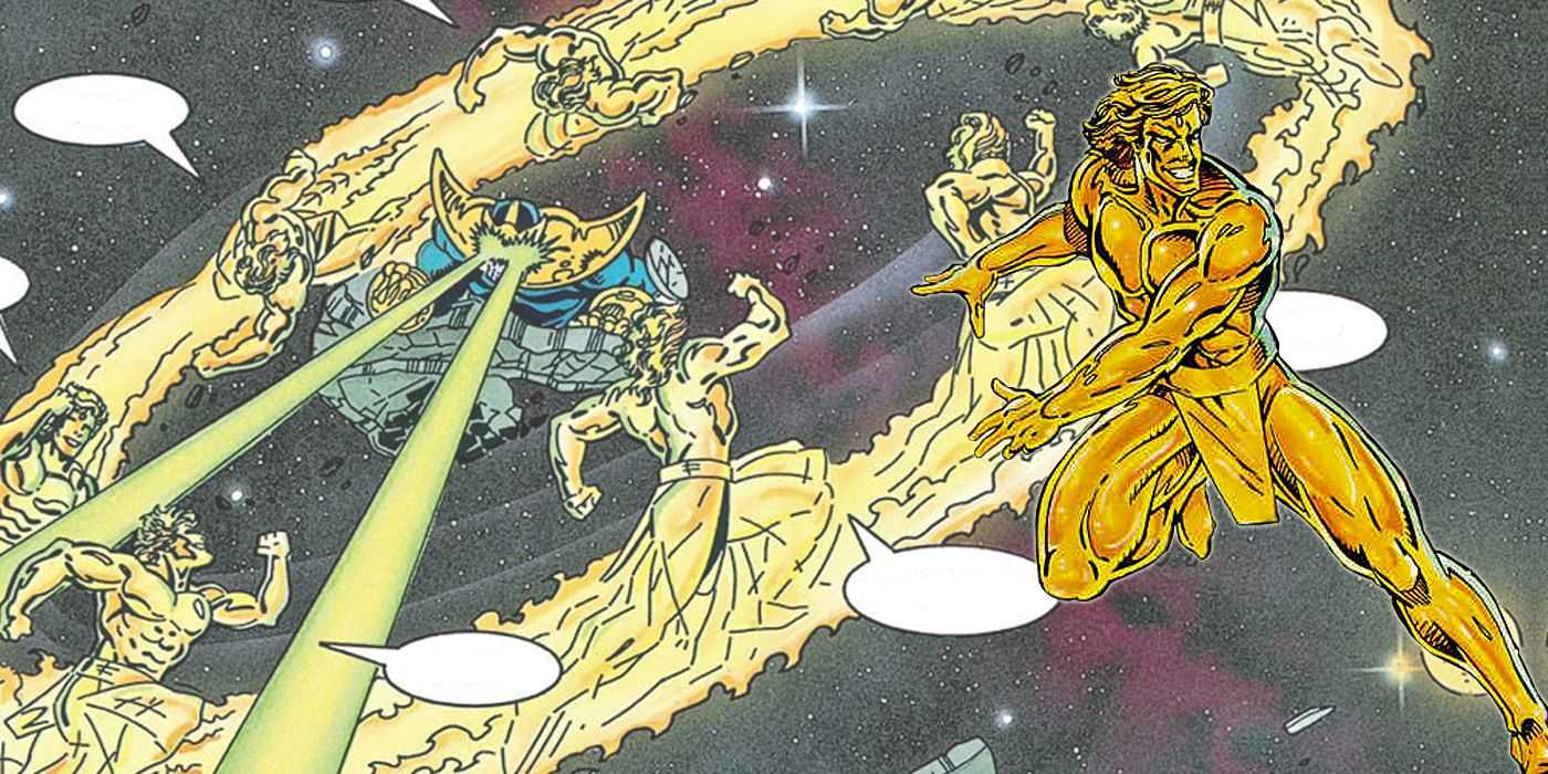 Ein Marvel-Comic-Panel von Runner, der mit Höchstgeschwindigkeit durch den Weltraum rennt