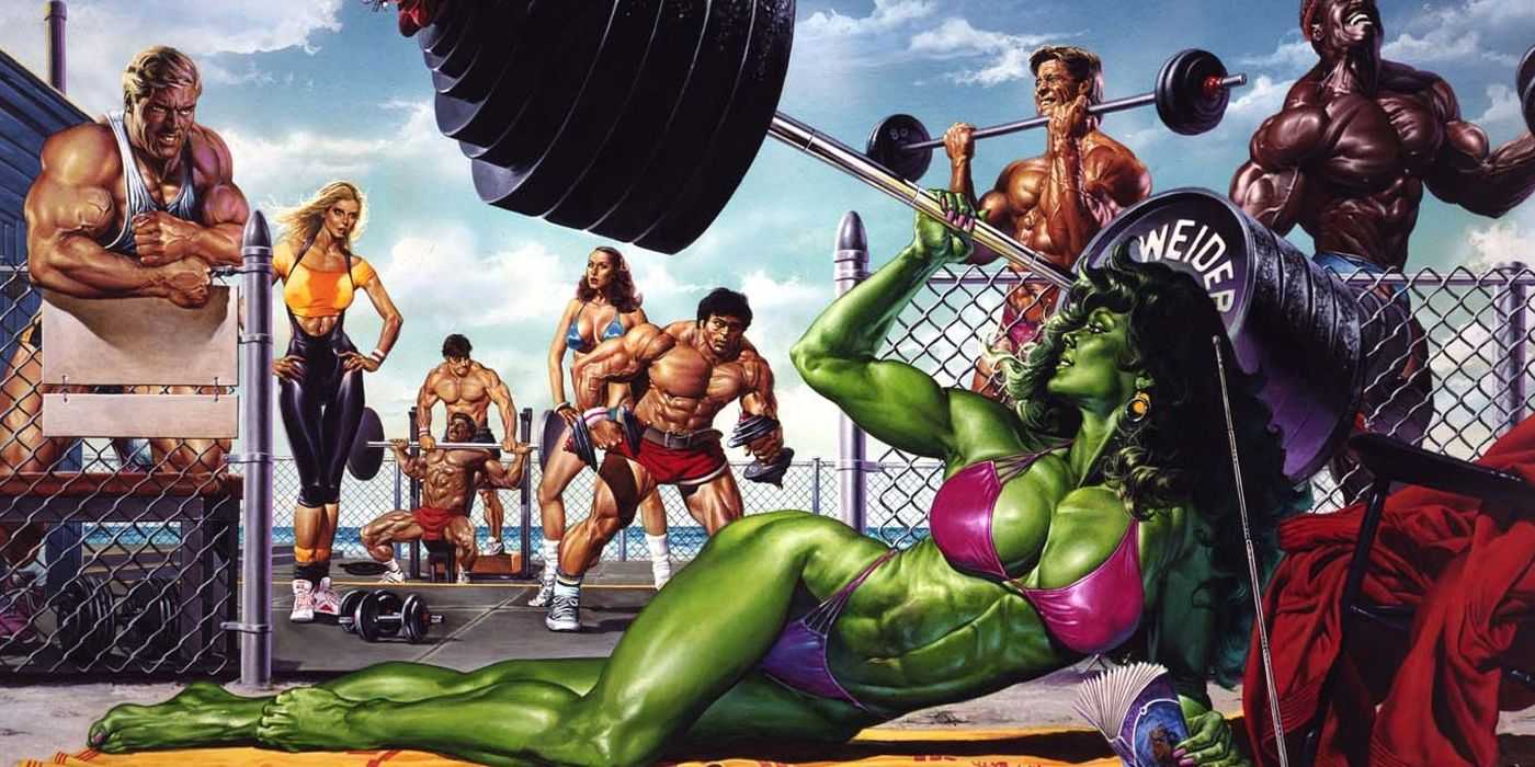Женщина-Халк тренируется на Muscle Beach, Джо Джуско в комиксах Marvel