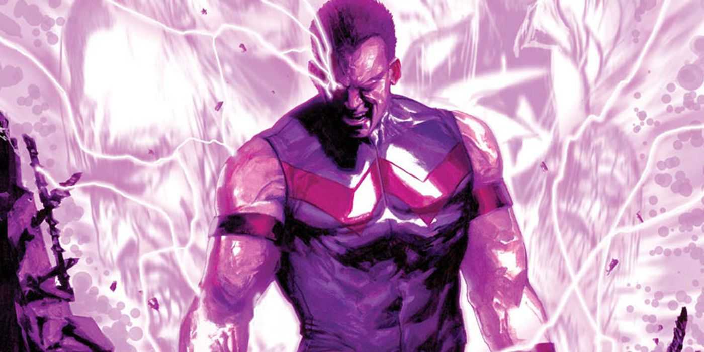 Чудо-человек из комиксов Marvel в приливе силы