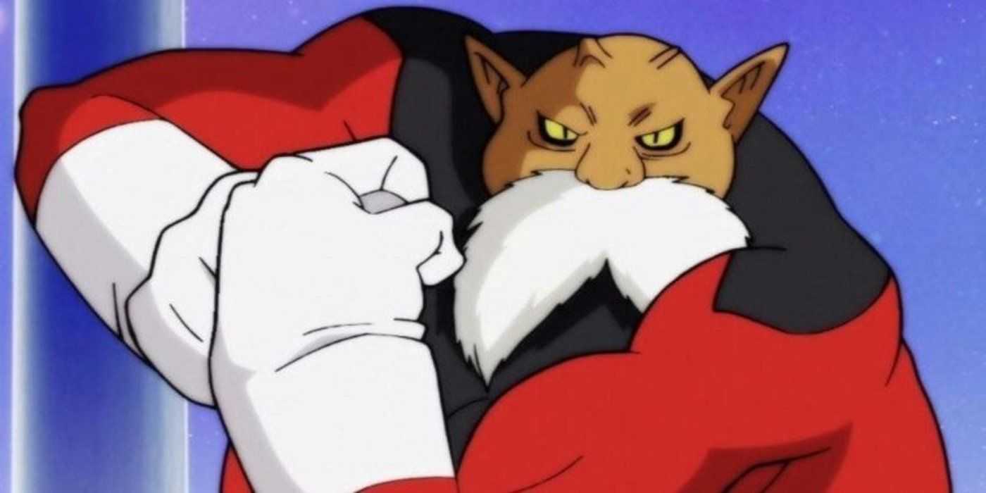 Toppo aus Dragon Ball Super bereitet sich darauf vor, jemanden zu schlagen.