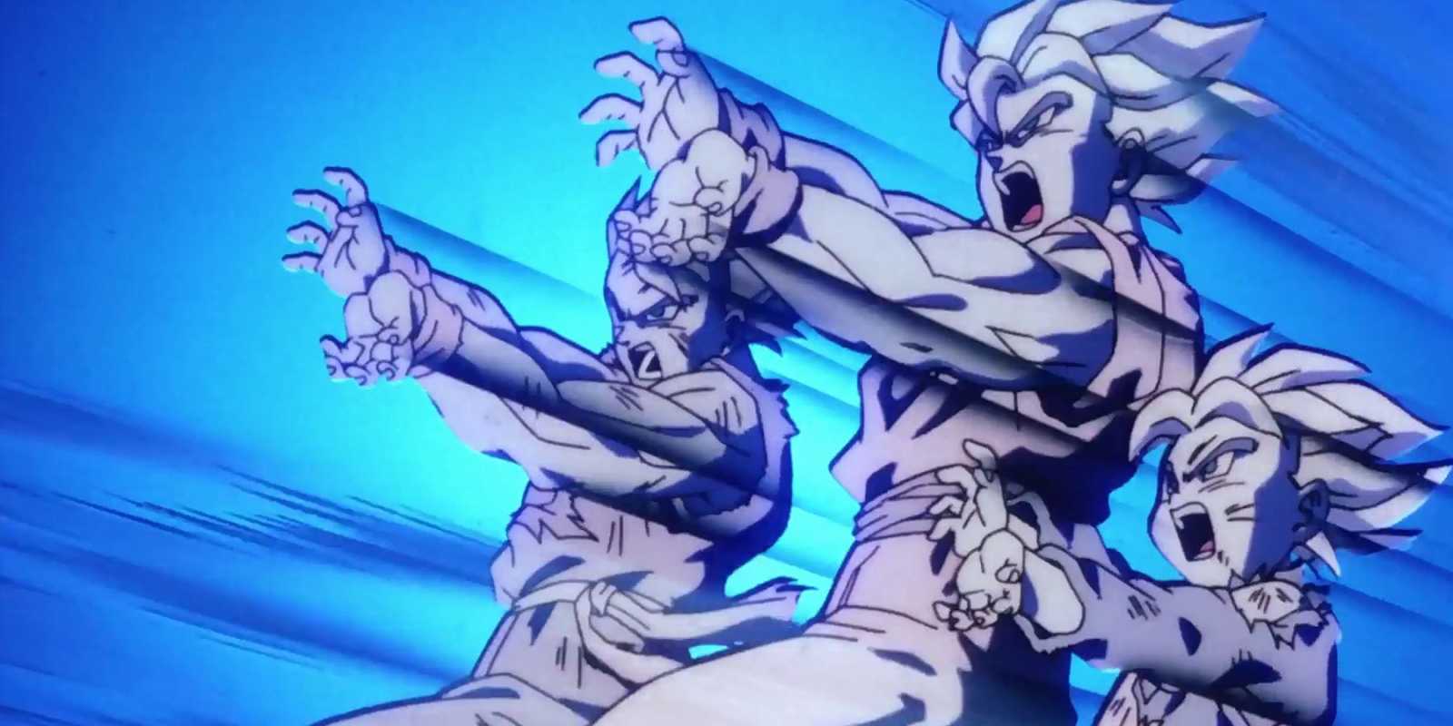 ドラゴンボールZで悟空、悟飯、悟天がファミリーかめはめ波を披露