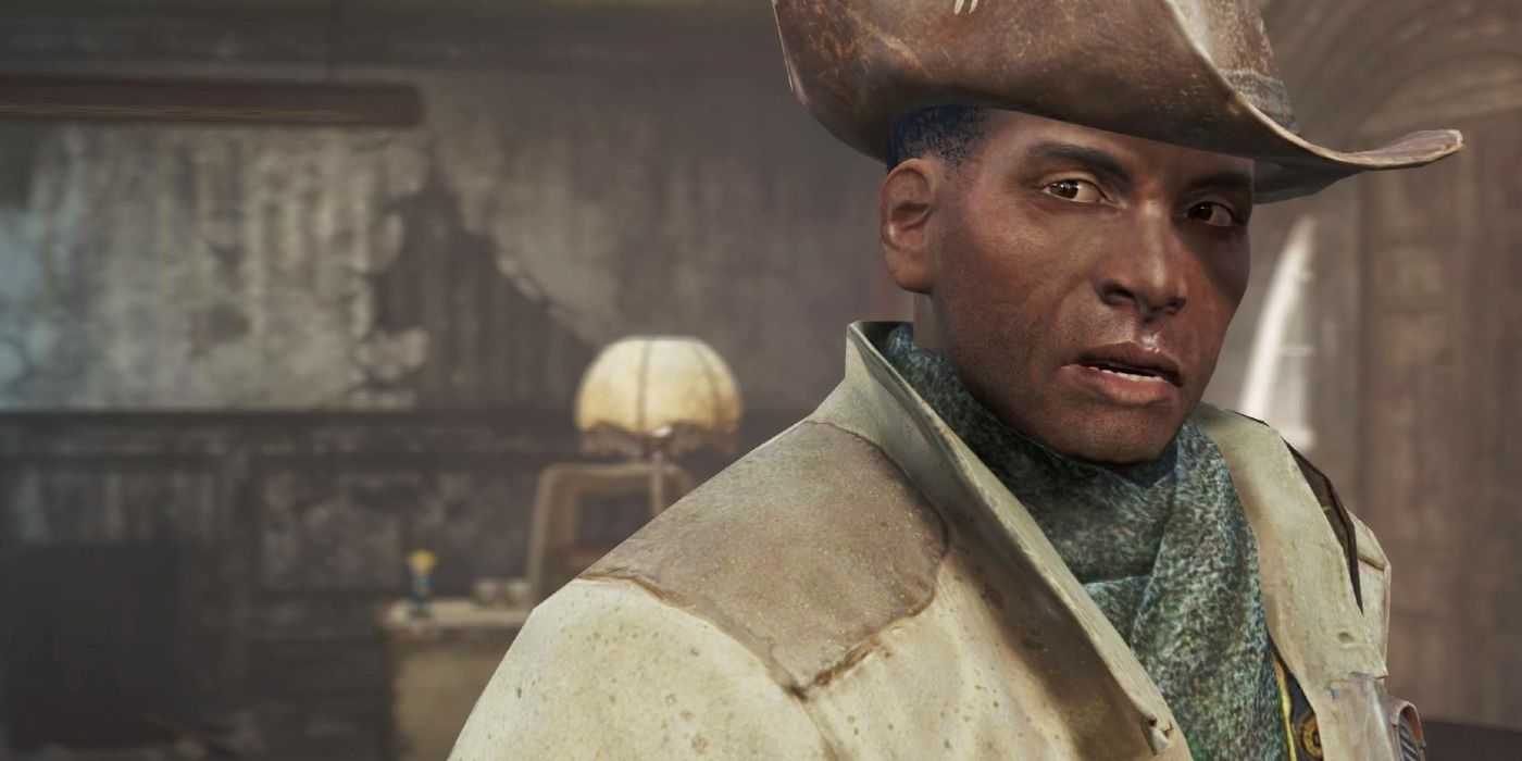 Eine Nahaufnahme von Preston Garvey – dem Anführer des Minutement aus Fallout 4.