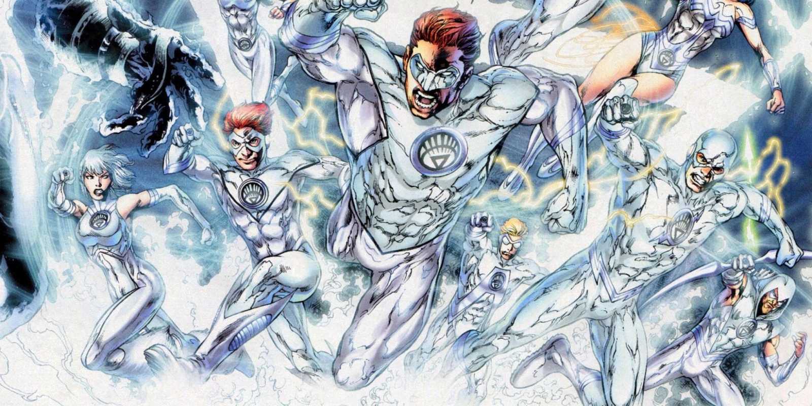 Una imagen de Hal Jordan liderando al White Lantern Corps en la batalla.
