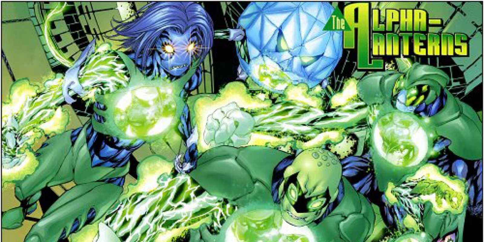 Una imagen del Ultraviolet Lantern Corps haciendo su debut en DC Comics