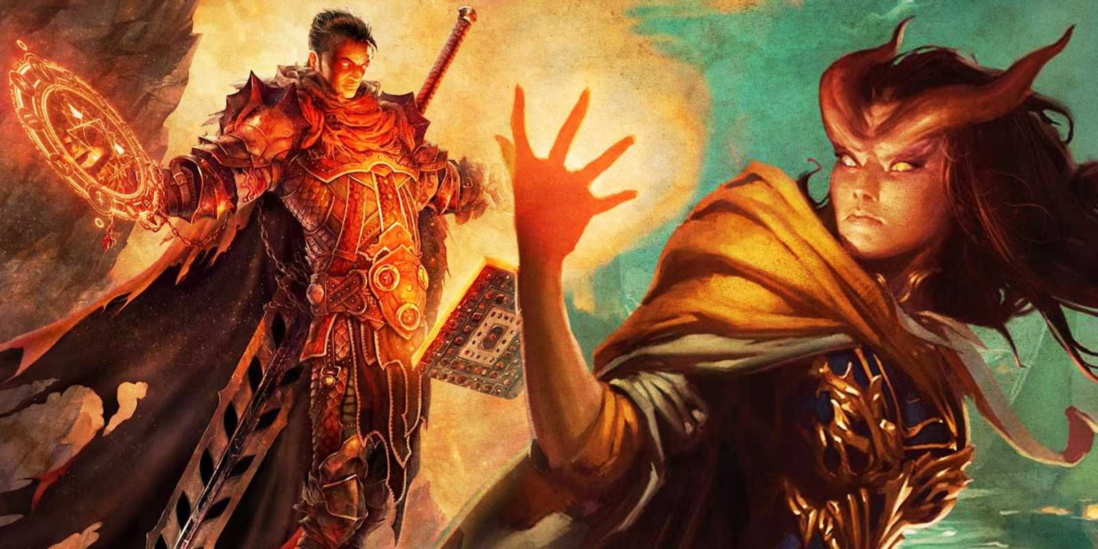 Hechiceros lanzando hechizos de Dungeons and Dragons DnD