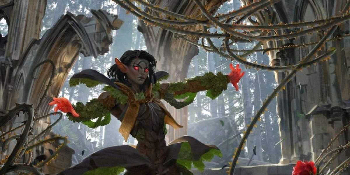 Un druida que lanza el truco Thorn Whip en DnD