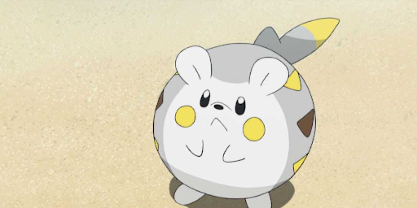 ポケモンの中で怯えて立っているトゲデマル。