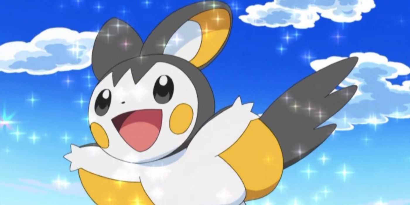 アニメ『ポケットモンスター』で空を飛ぶエモンガ。