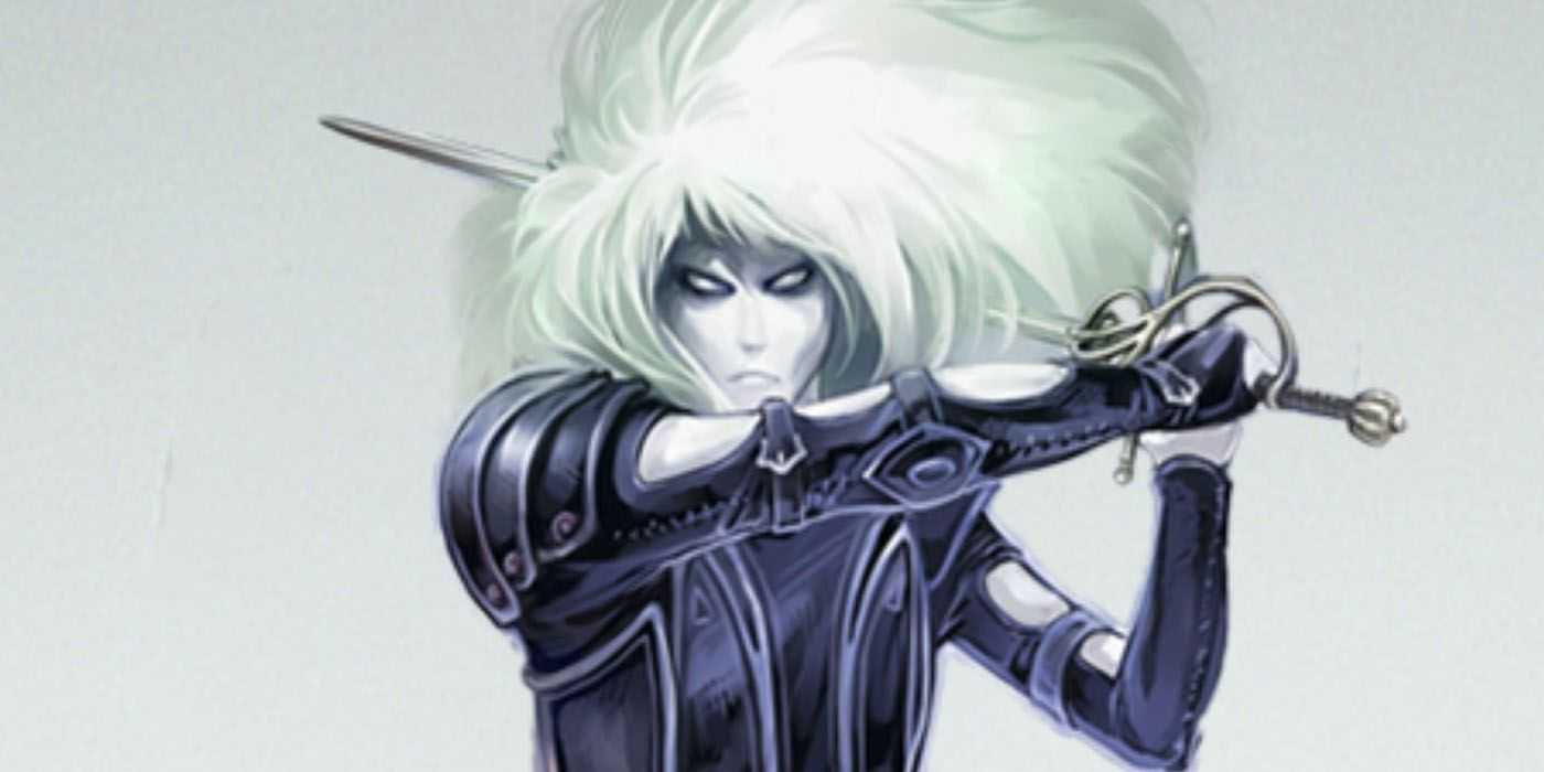 D&D 5e 黒い鎧を着たチェンジリングが剣を振るう