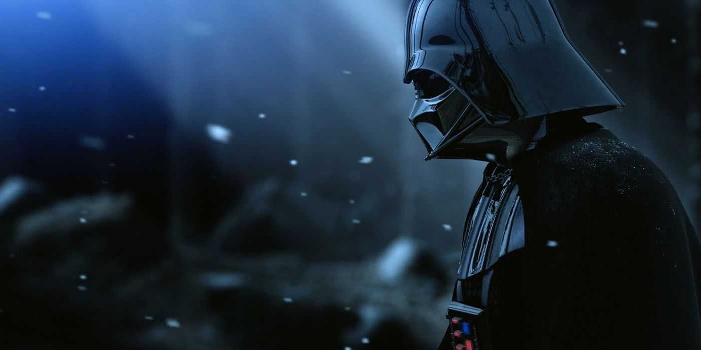 Triste Darth Vader parado entre motas de polvo en The Force Unleased