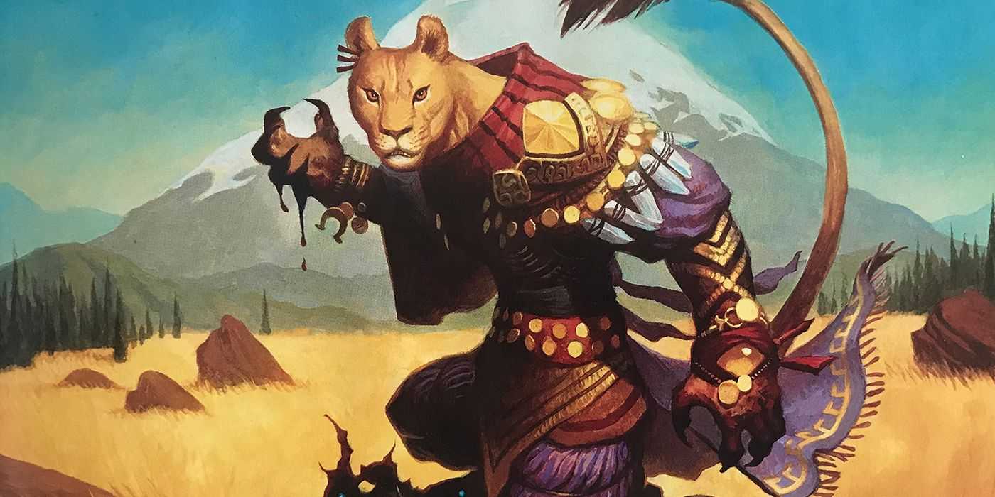 DnD で戦う準備をしているレオニンの僧侶。