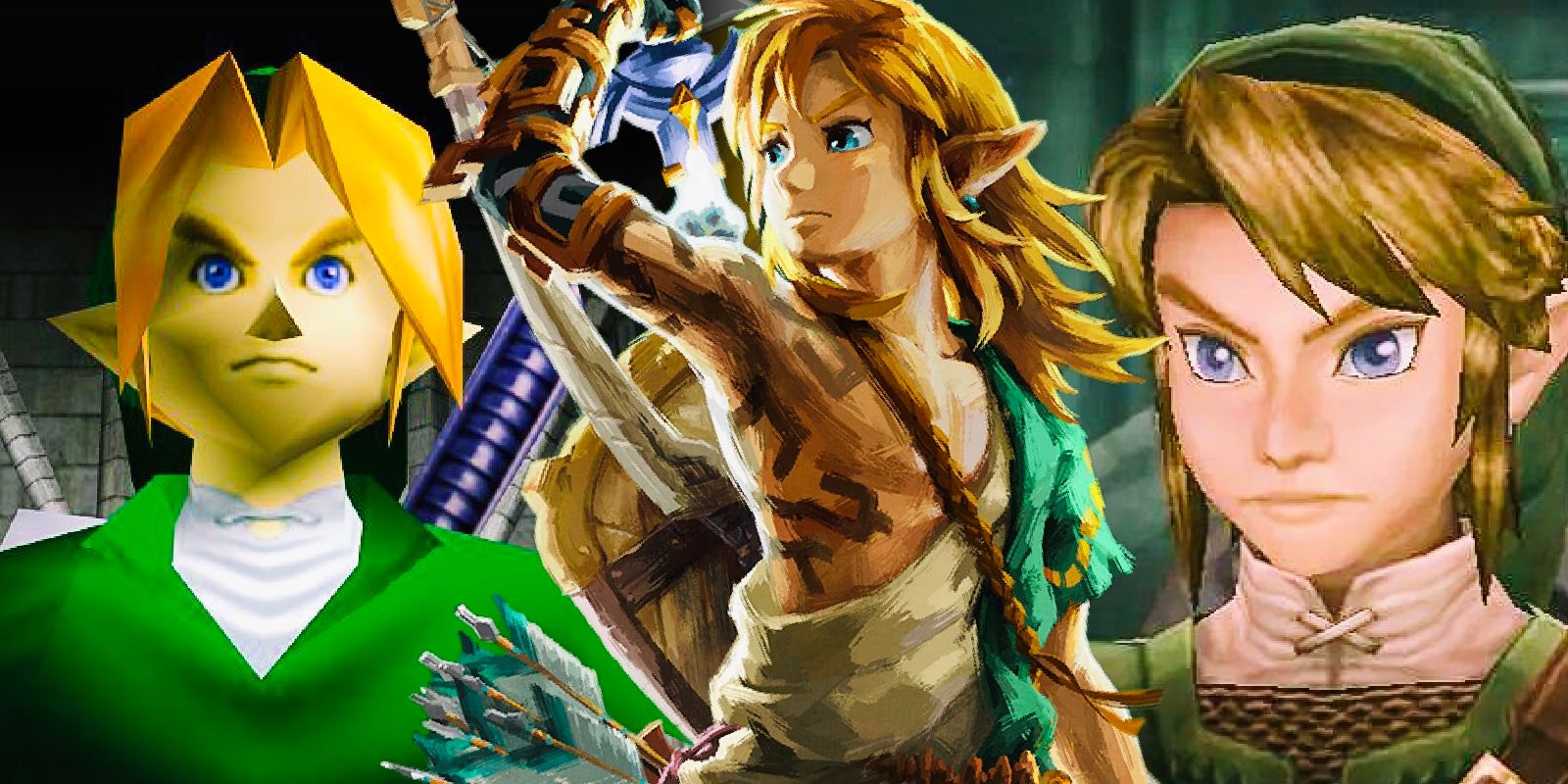 Link in der Legende von Zelda: Ocarina of Time, Twilight Princess und Tears of the Kingdom