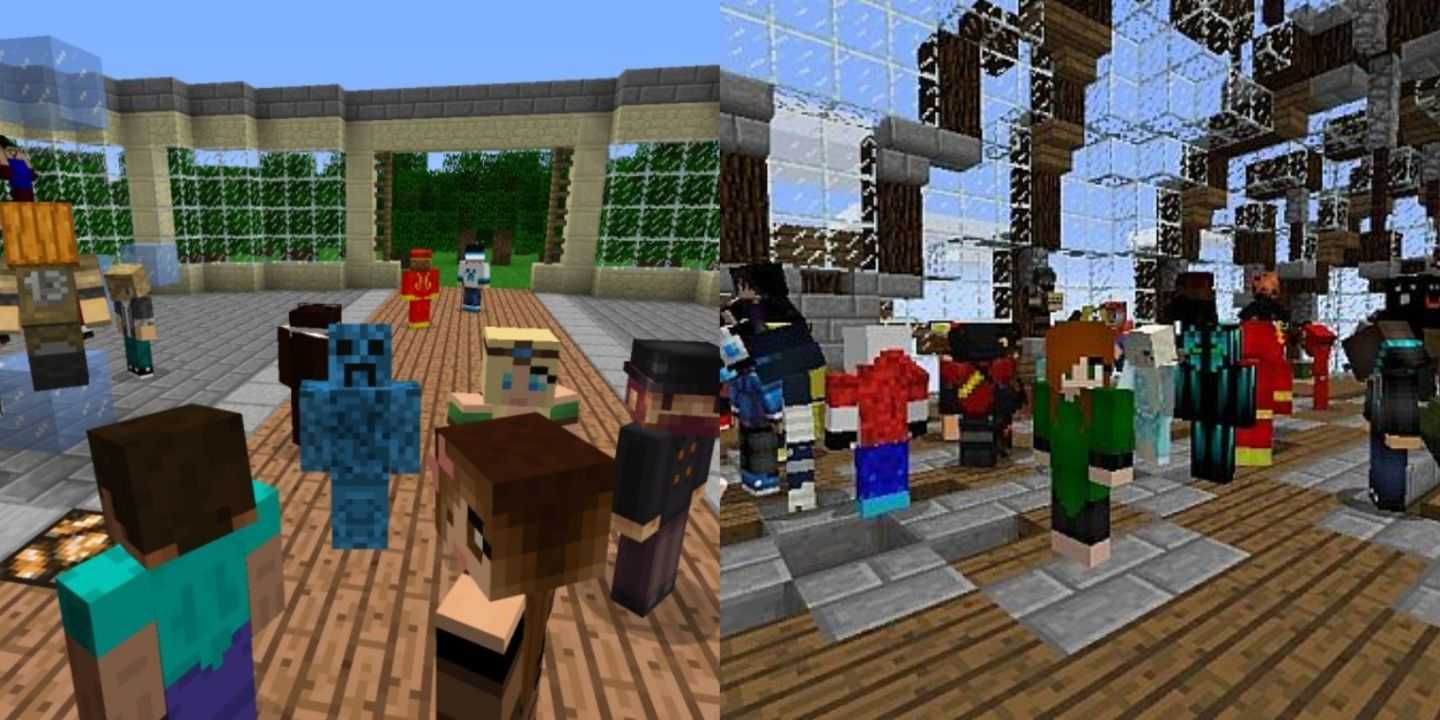 Minecraft sunucu oyuncuları kolajı.