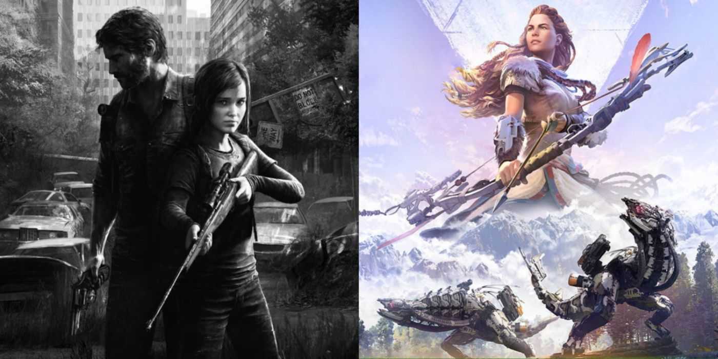 Geteiltes Bild des Covers von The Last of Us und Horizon Zero Dawn.