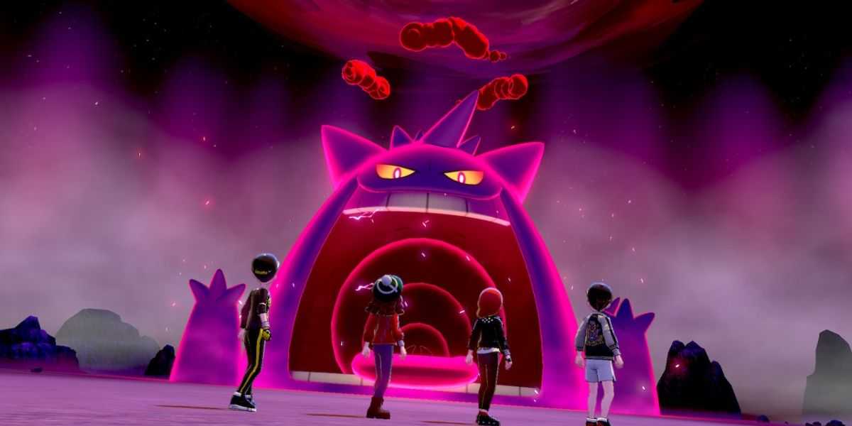 Ein Gigantamax-Gengar vernichtet seine Konkurrenz in Pokémon Schwert und Schild.