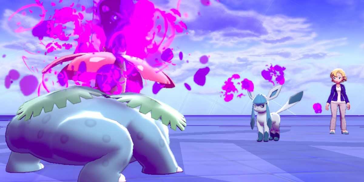 Venusaurier verwendet Gift gegen Glaceon