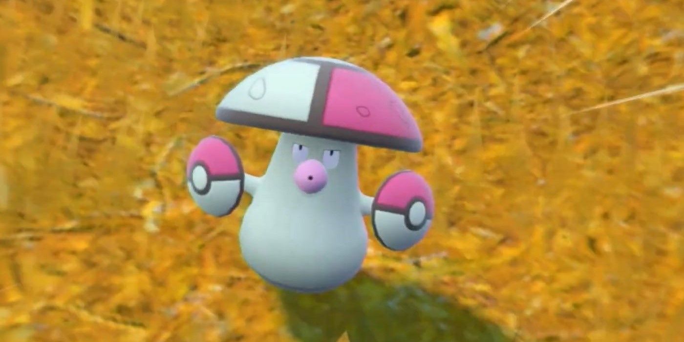 Amoonguss auf einem Feld in Pokémon Scarlet