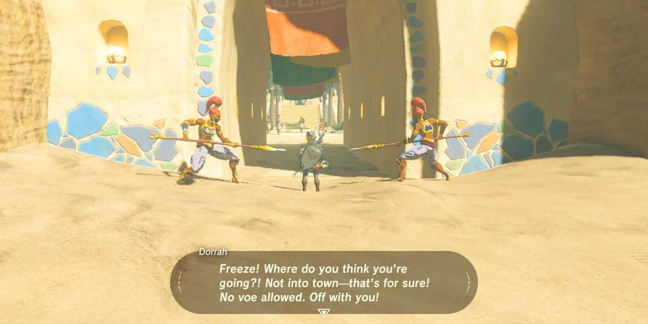 Link aus Gerudo Town in Zelda: Breath Of The Wild gesperrt