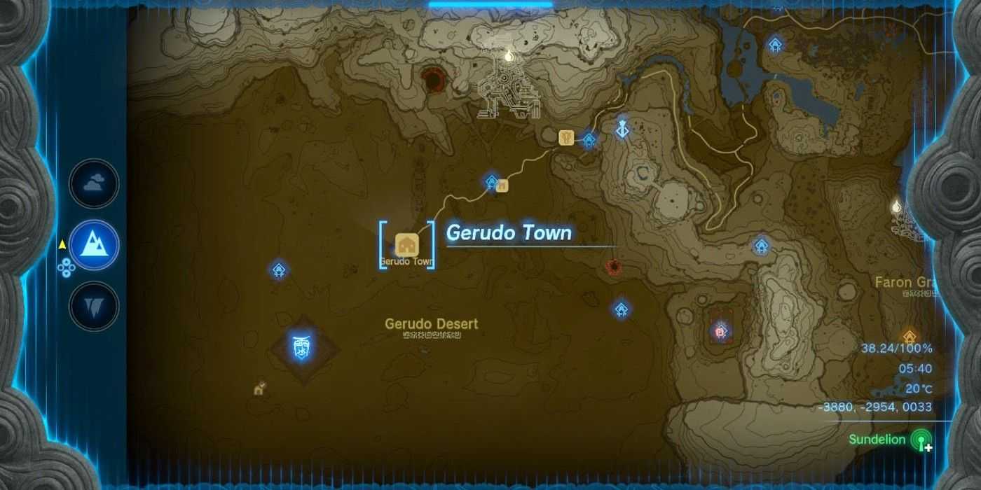 Tears of the Kingdom-Karte der Gerudo-Region