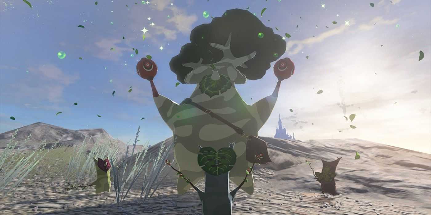 Hestu tanzt mit einigen Koroks in The Legend of Zelda: Tears of the Kingdom
