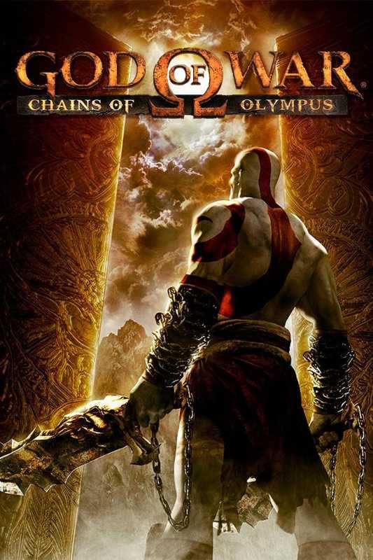 Kratos tvárou v tvár na obálke God of War Chains of Olympus