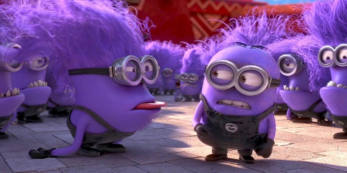 Minions malvados sacando la lengua y haciendo muecas