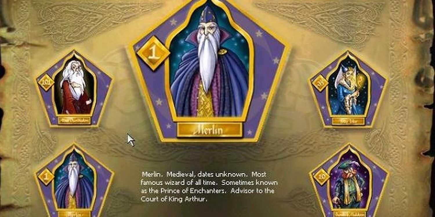 Merlin na karte čokoládovej žaby v Harrym Potterovi