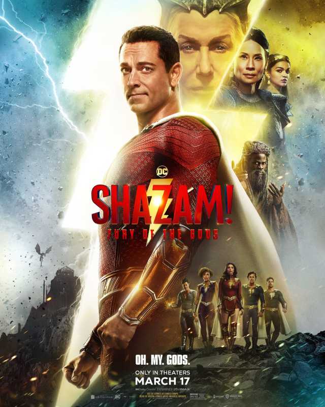 Helen Mirren, Djimon Hounsou, Lucy Liu, Adam Brody, Meagan Good, Rachel Zegler, Zachary Levi, D.J. Cotrona, Grace Caroline Currey und Ross Butler in Shazam! Wut der Götter (2023)