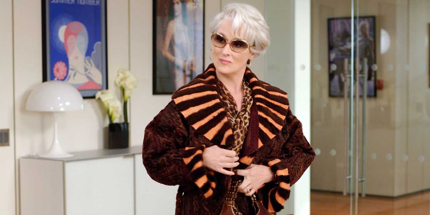 Meryl Streep posiert als Miranda Priestly in „Der Teufel trägt Prada“.