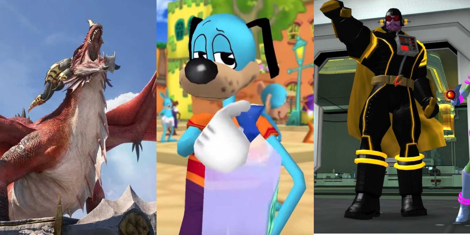 World of Warcraft、Toontown、City of Heroes のキャラクターをフィーチャーした分割画像