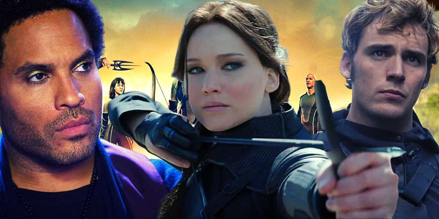 Collage de Cinna, Katniss y Finnick en Los juegos del hambre