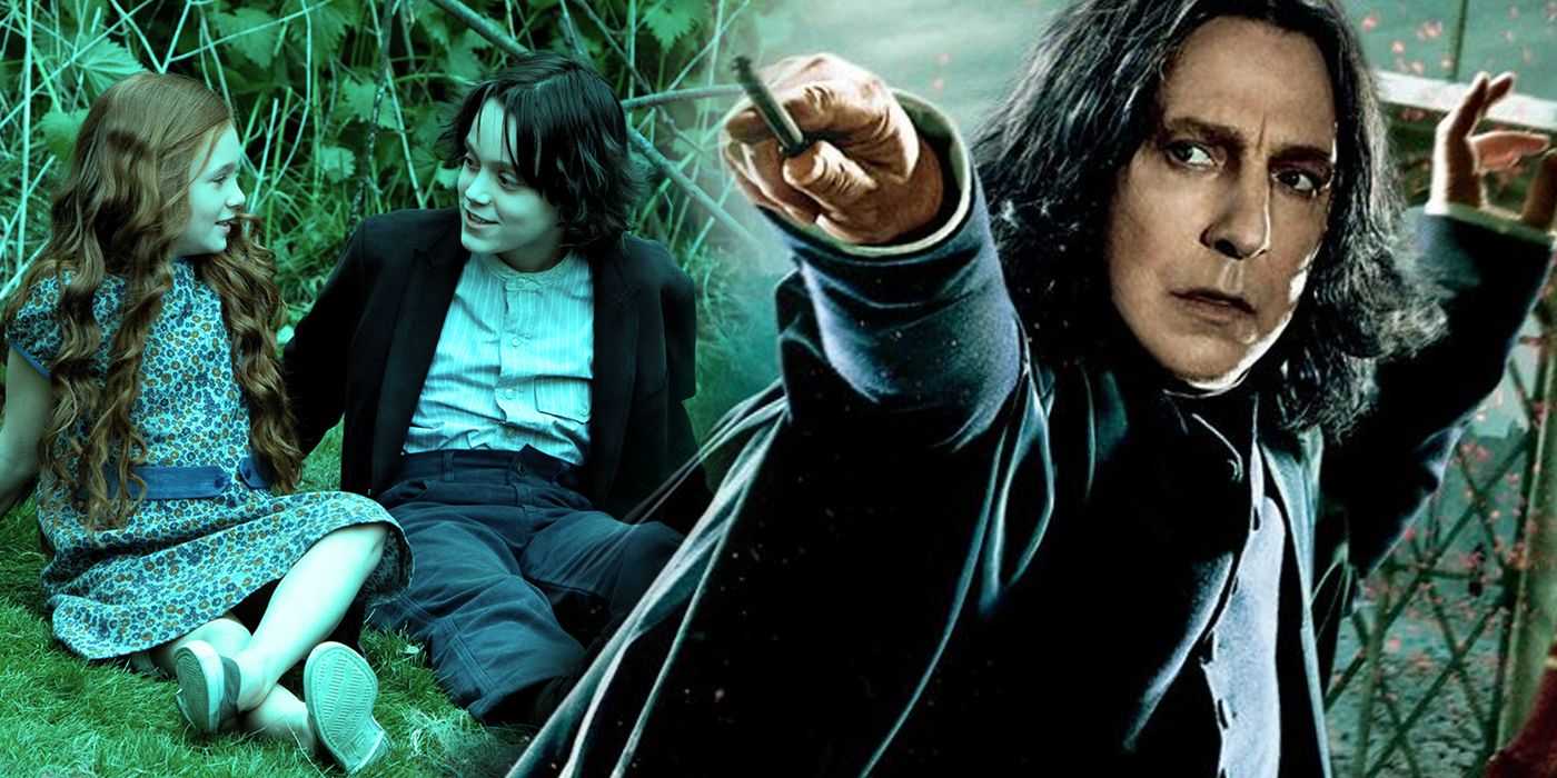 Professor Snape und die jungen Severus und Lily teilen sich das Bild von Harry Potter