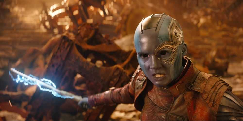 Nebula greift Thanos auf Titan in Avengers: Infinity War an