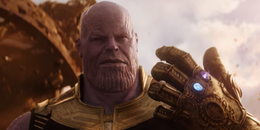 Thanos trägt den Infinity Gauntlet