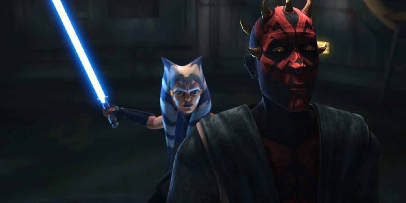 Ahsoka konfrontiert Darth Maul in Star Wars: The Clone Wars