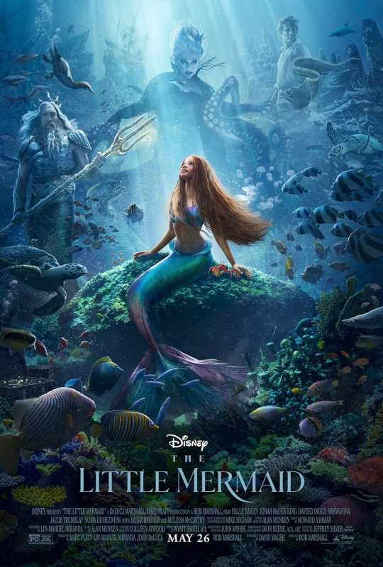Küçük Deniz Kızı (2023) filminde Javier Bardem, Melissa McCarthy, Halle Bailey ve Jonah Hauer-King
