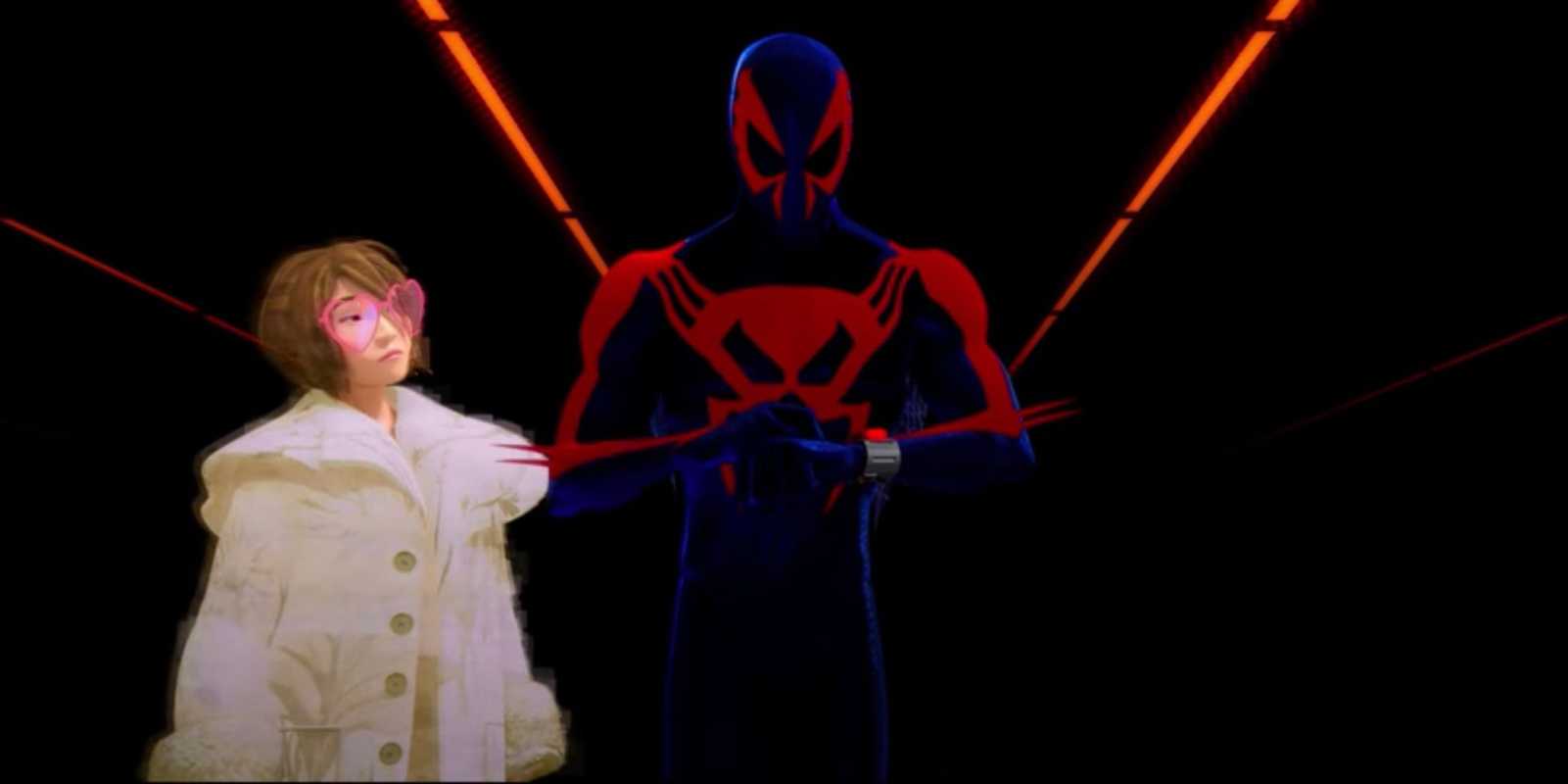 Lyla y Spider-Man 2099 posando en Spider-Verse.