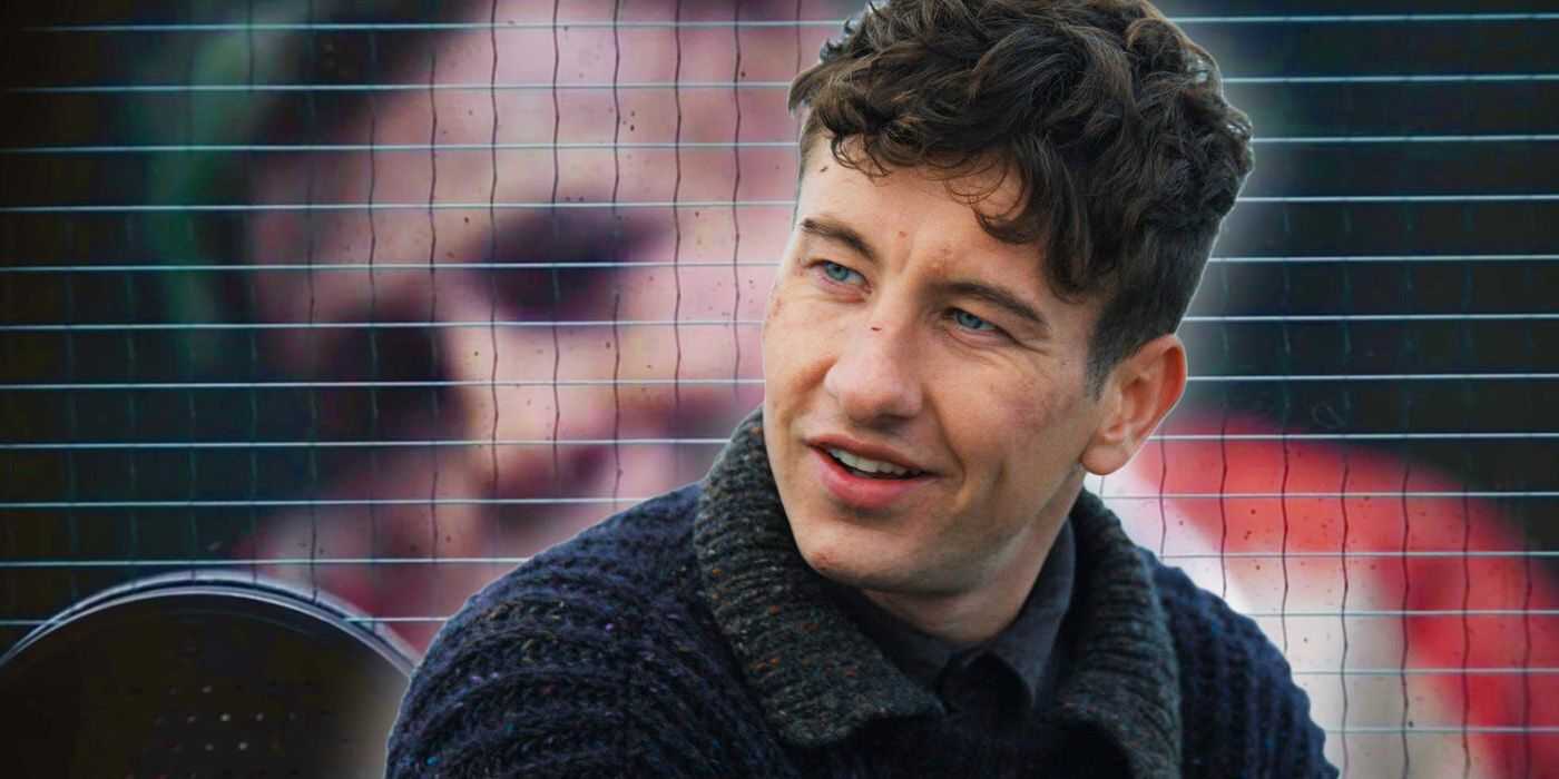 Barry Keoghan vo filme The Banshees of Inisherin pred obrázkom svojho Jokera v The Batman.