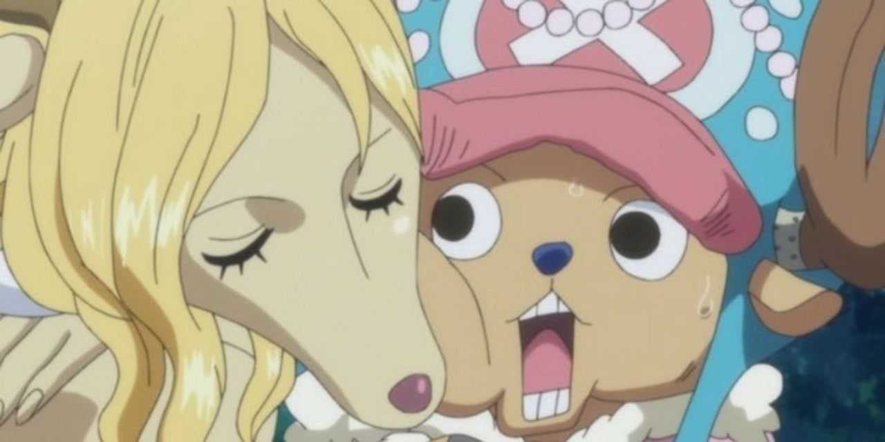 Chopper y Milky en One Piece se acarician