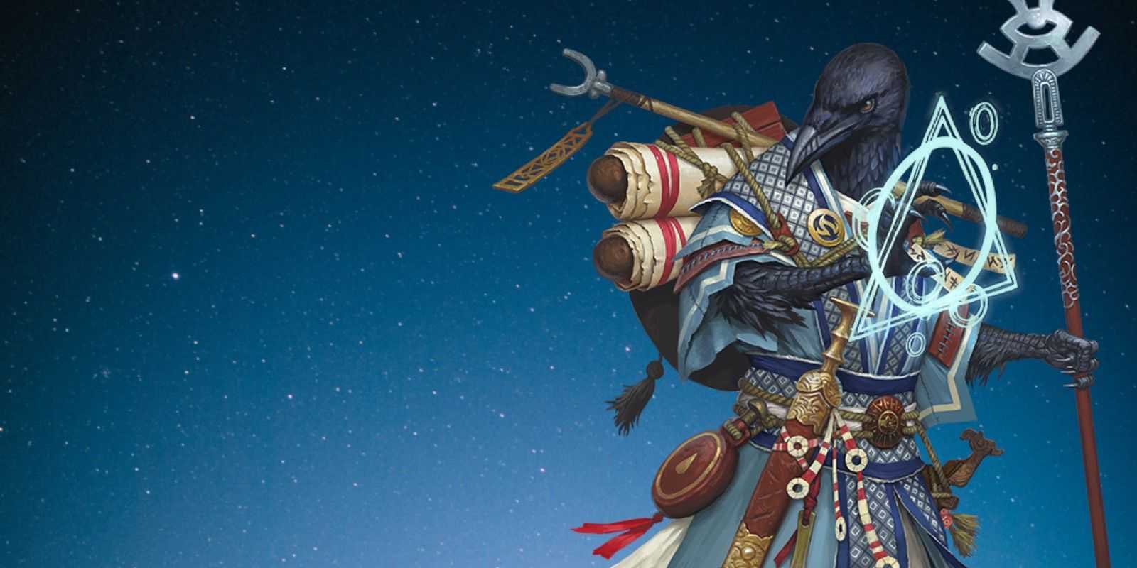 Das Orakel hält seinen Stab und verwendet ein magisches Symbol